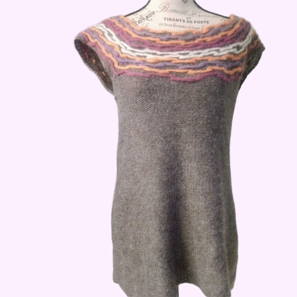 J. J. Basics grey Dress/Tunic with pastel accents
